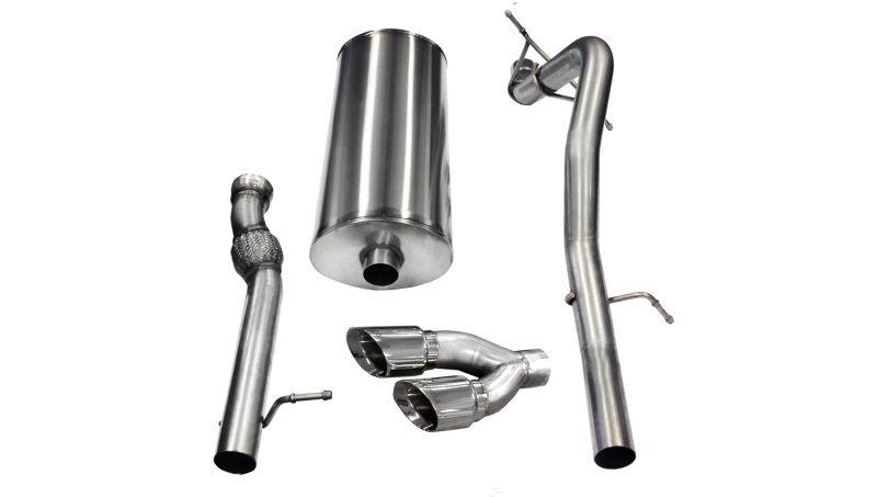 Cadillac Escalade Performance Exhaust - Single Side Exit - CORSA Performance - Cat Back, Sport, Pro-Series Tips, Dual Walled, Reflective Sound Cancellation - Polished - `11-`14